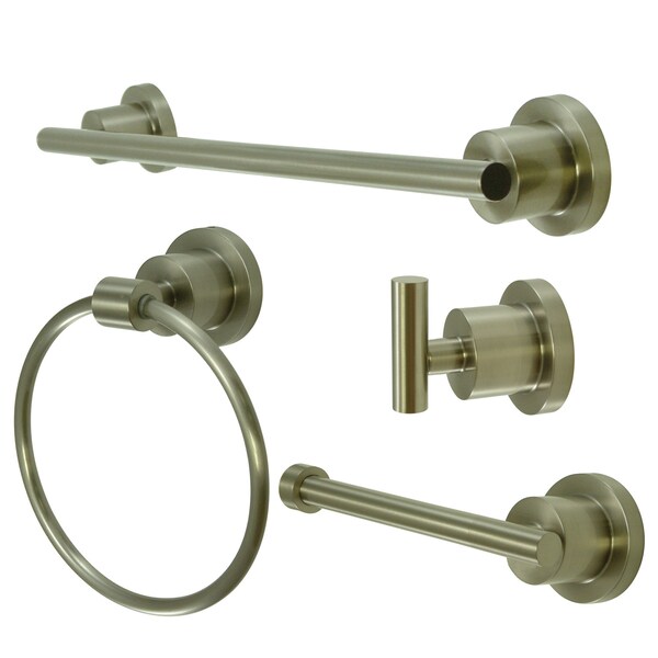 Kingston Brass 4-Piece Bathroom Accessories Set, Brushed Nickel BAK8212478SN - main